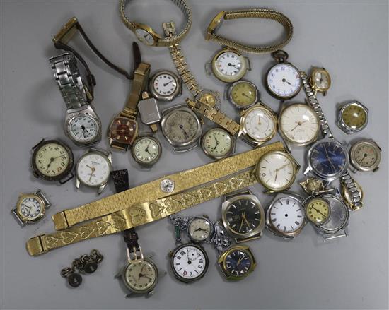 A collection of assorted wrist watches.